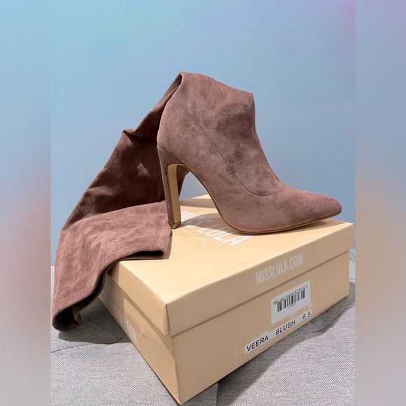 Miss Lola Rose/Mauve Over the Knee Boot NWT - Picture 6 of 10